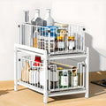1pc 2 Tier Sliding Basket Drawer Organizer for Kitchen And Bathroom - Removable Pull-Out Organizing Kitchen & Bathroom - for - Essentials Countertop Storage Rack with Metal Shelf Suitable for Everyday Use - Perfect Gift for Homemakers & Organizers